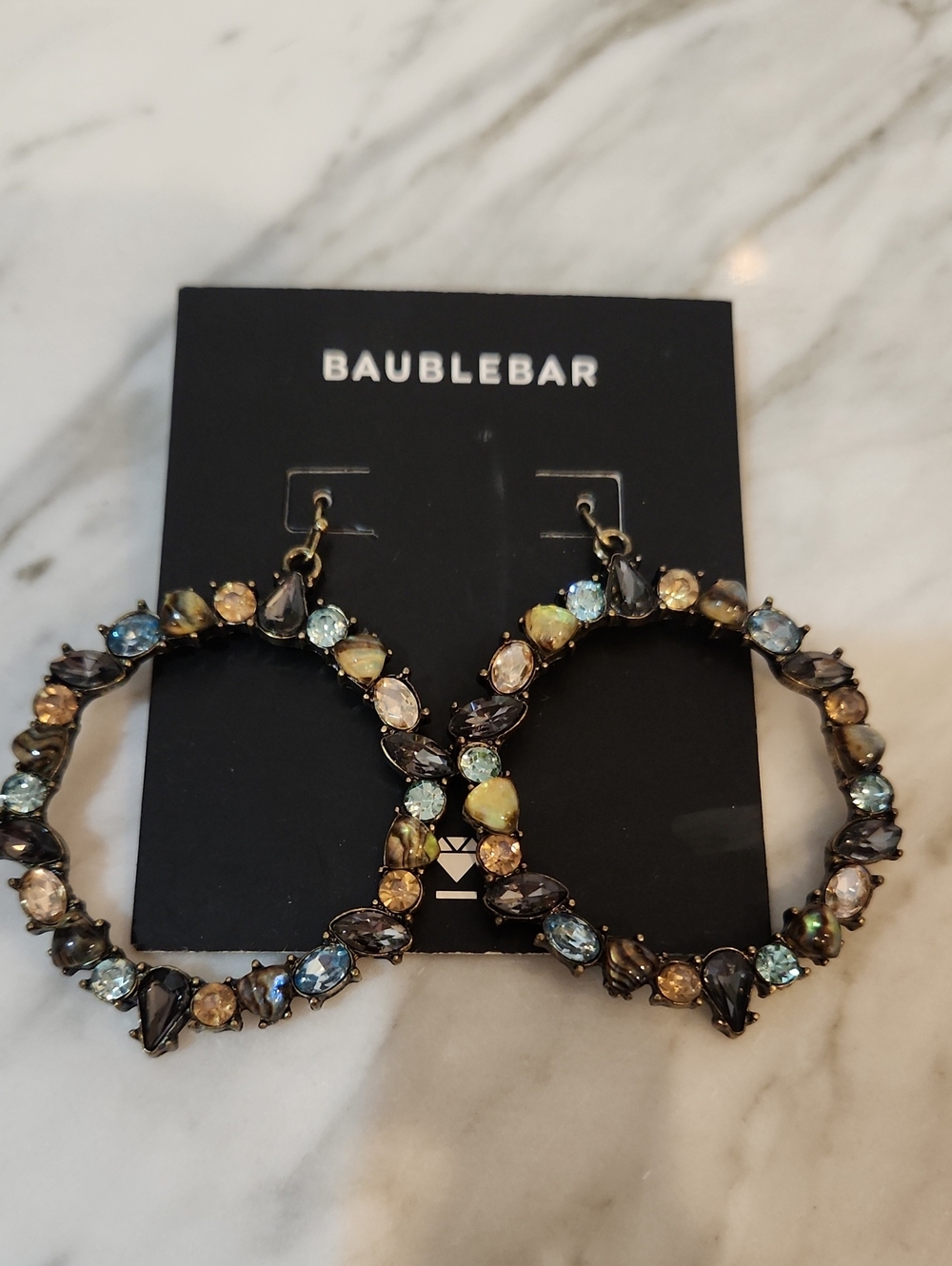 BaubleBar Iridescent Teardrop Hoop Earrings